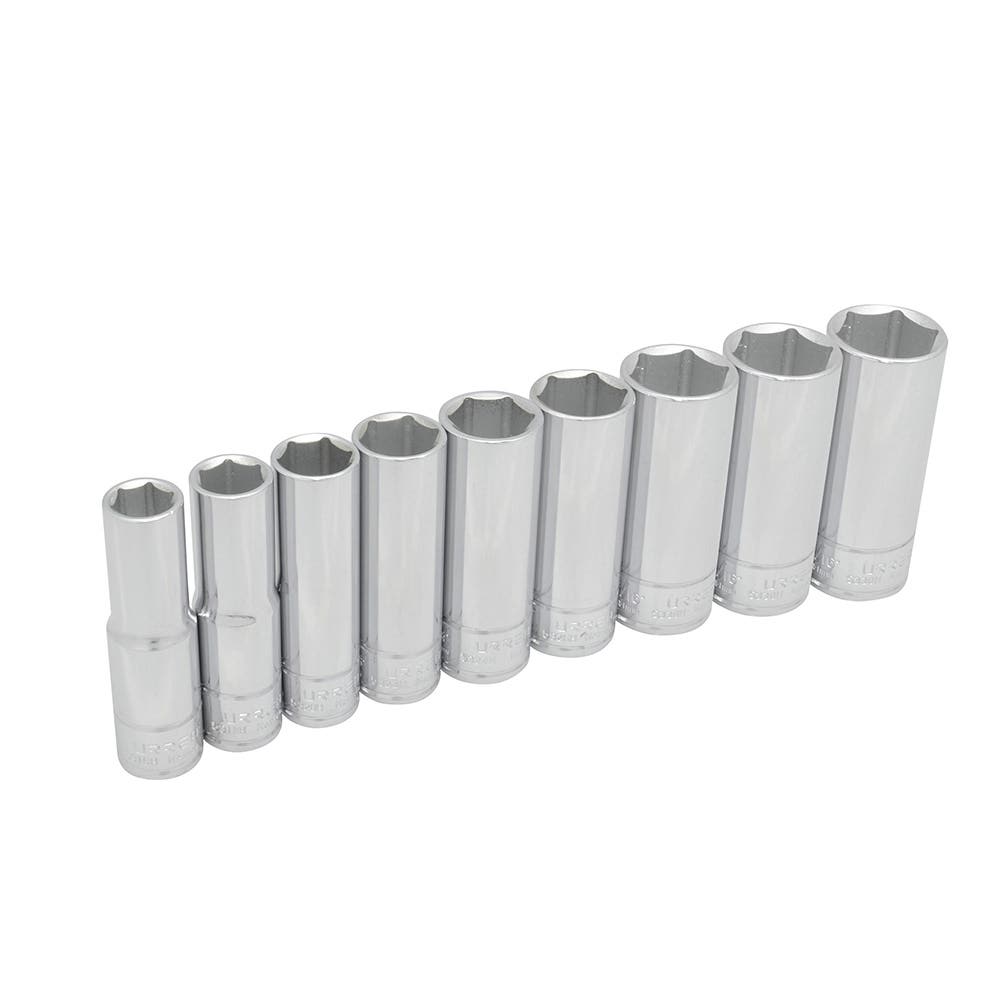 Juego de dados largos cuadro de 1/2", 6 puntas, en pulgadas, 9 piezas Urrea 54118 - imagen 2