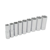 Juego de dados largos cuadro de 1/2", 6 puntas, en pulgadas, 9 piezas Urrea 54118 - imagen 2