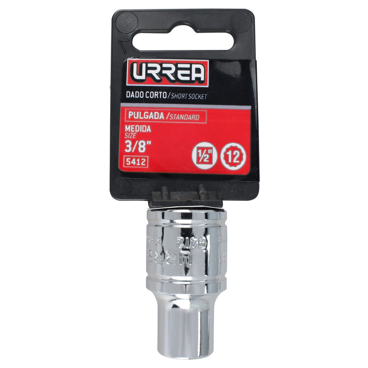 Dado cuadro de 1/2", 12 puntas, en pulgadas, 3/8" Urrea 5412 - imagen 5