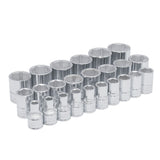 Juego de dados cuadro de 1/2", 6 puntas, métricos, 24 piezas Urrea 54209
