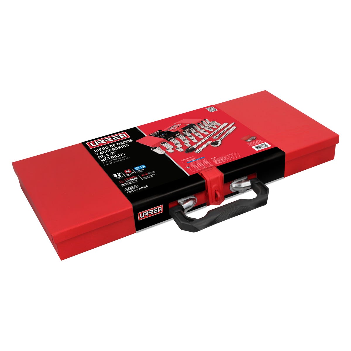 Juego de dados y accesorios cuadro de 1/2" métrico, 32 piezas Urrea 54214A - imagen 3