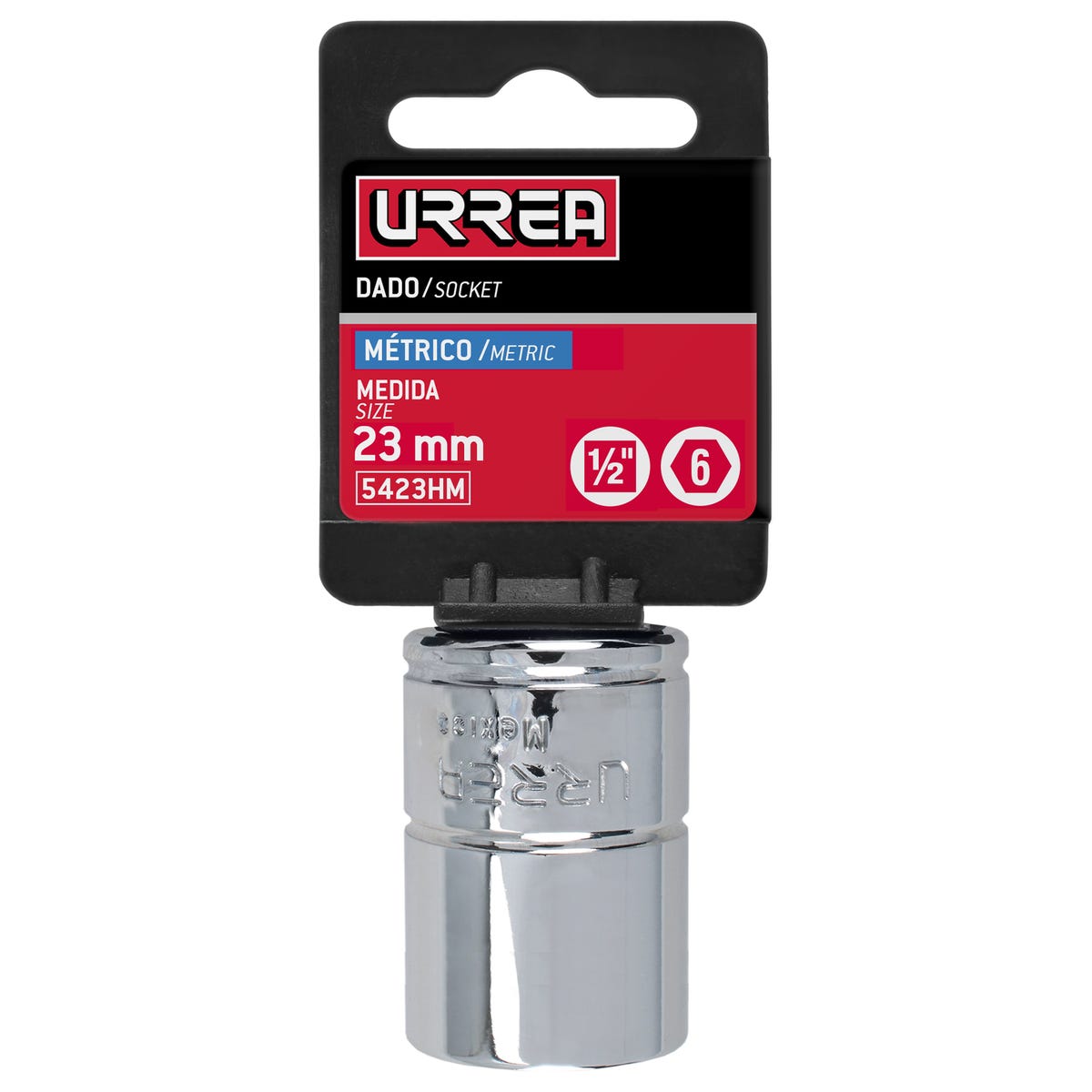 Dado cuadro de 1/2", 6 puntas, métrico, 23 mm Urrea 5423HM - imagen 4