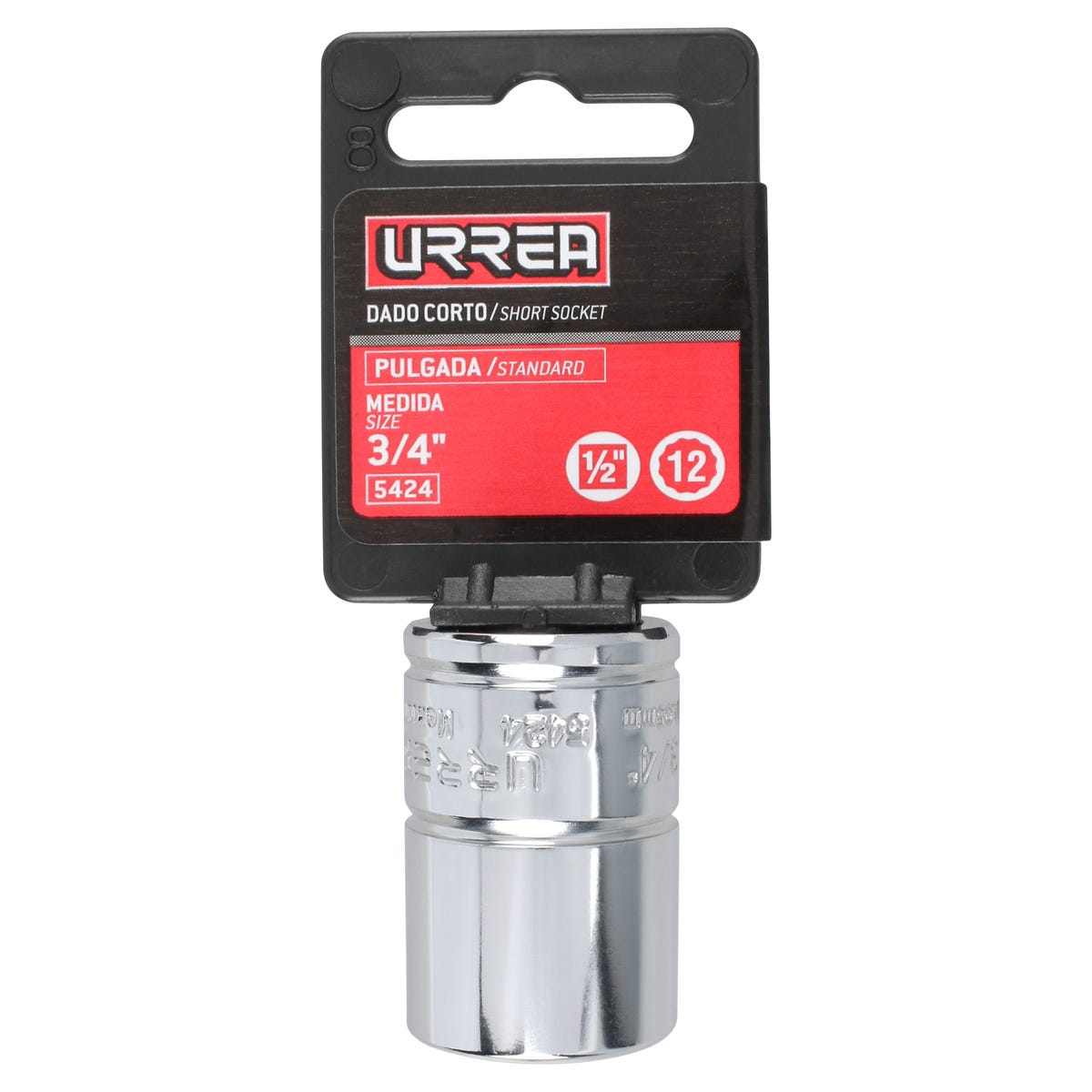 Dado cuadro de 1/2", 12 puntas, en pulgadas, 3/4" Urrea 5424 - imagen 5