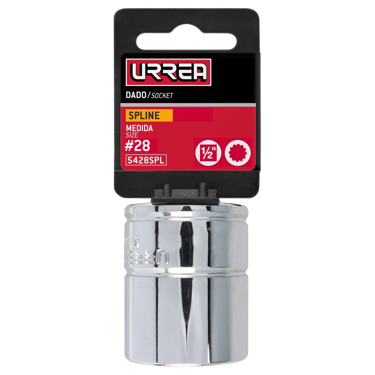 Dado spline cuadro de 1/2", # 28 Urrea 5428SPL - imagen 4