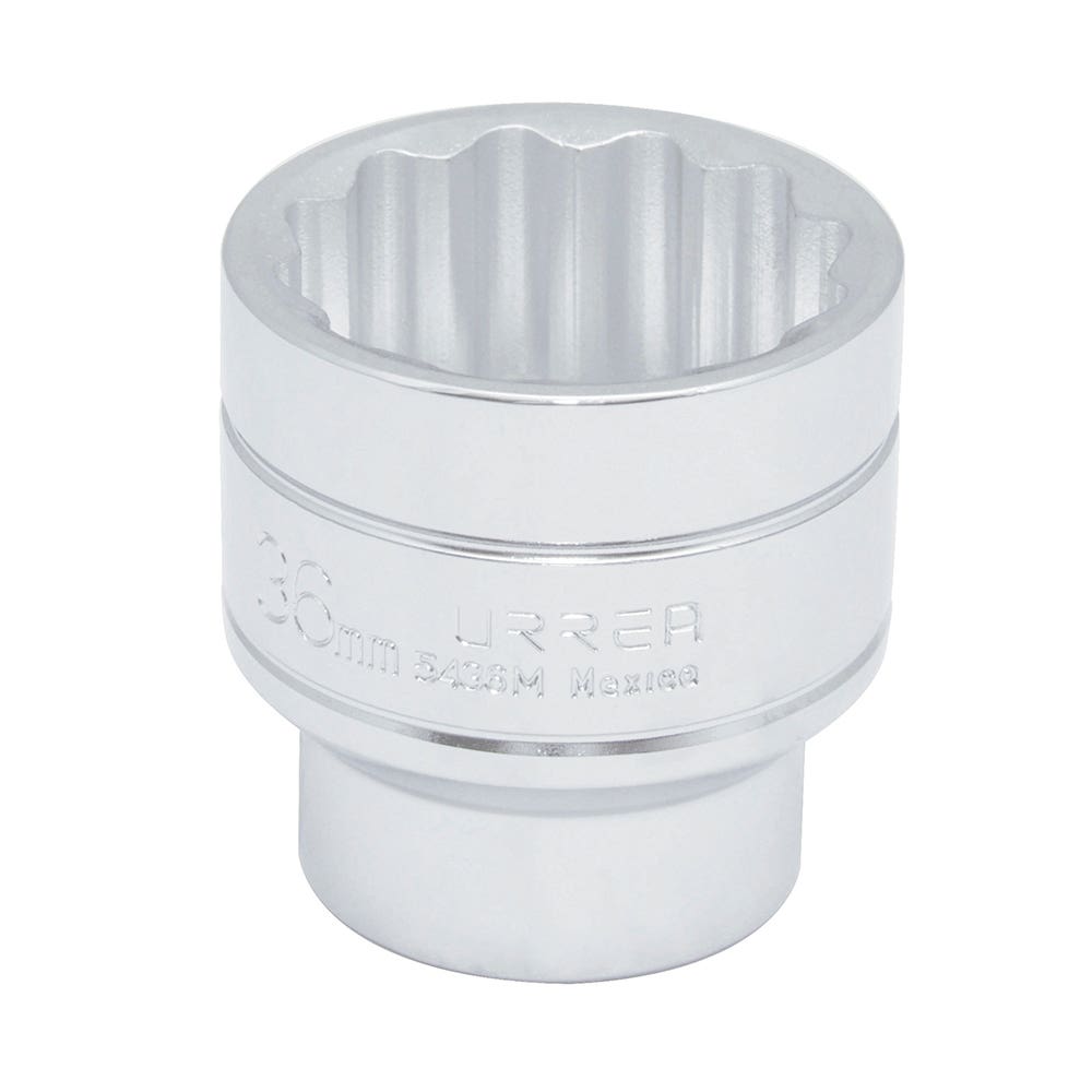 Dado cuadro de 1/2", 12 puntas, métrico, 36 mm Urrea 5436M