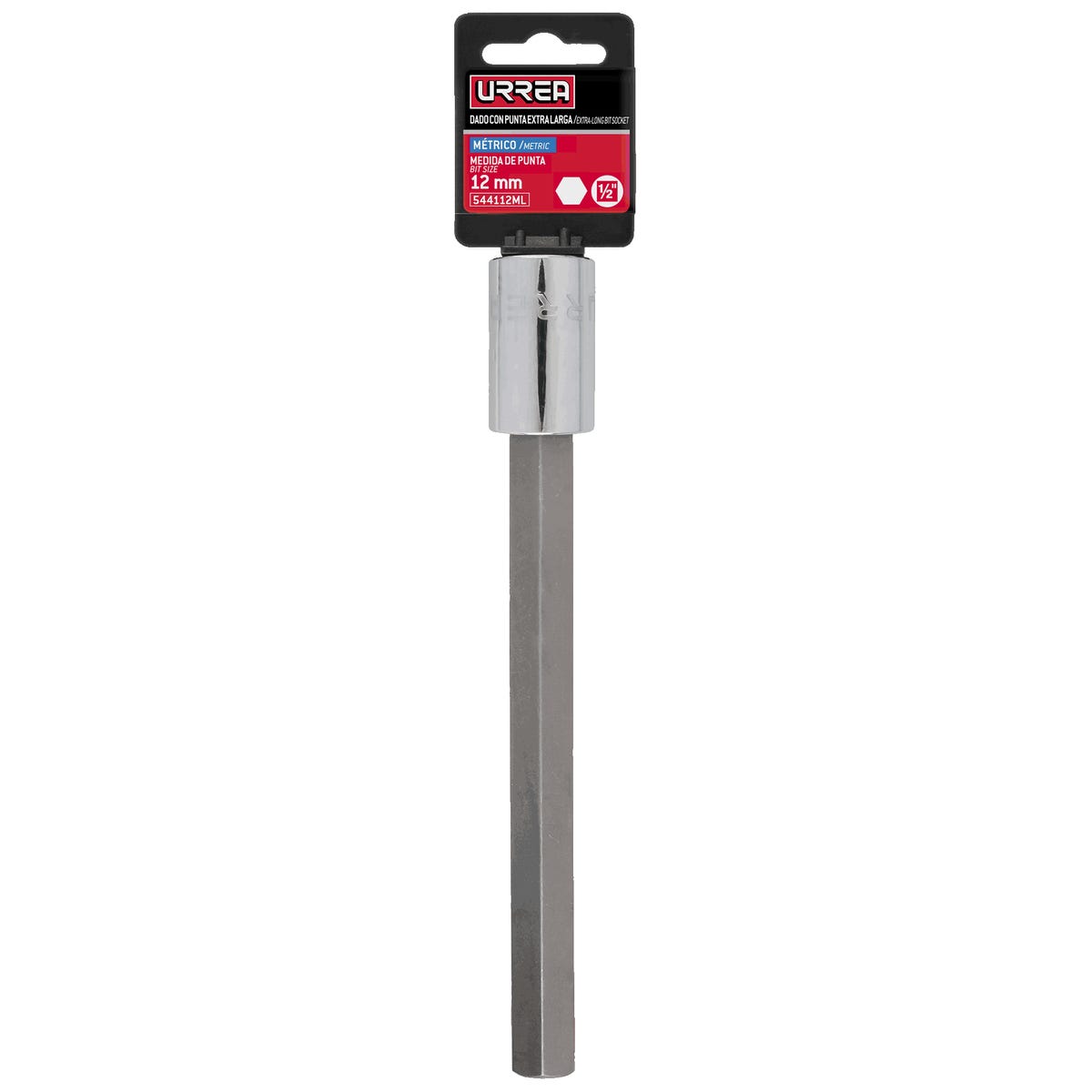 Dado con punta hexagonal extra larga cuadro de 1/2", métrico, 12 mm Urrea 544112ML - imagen 3