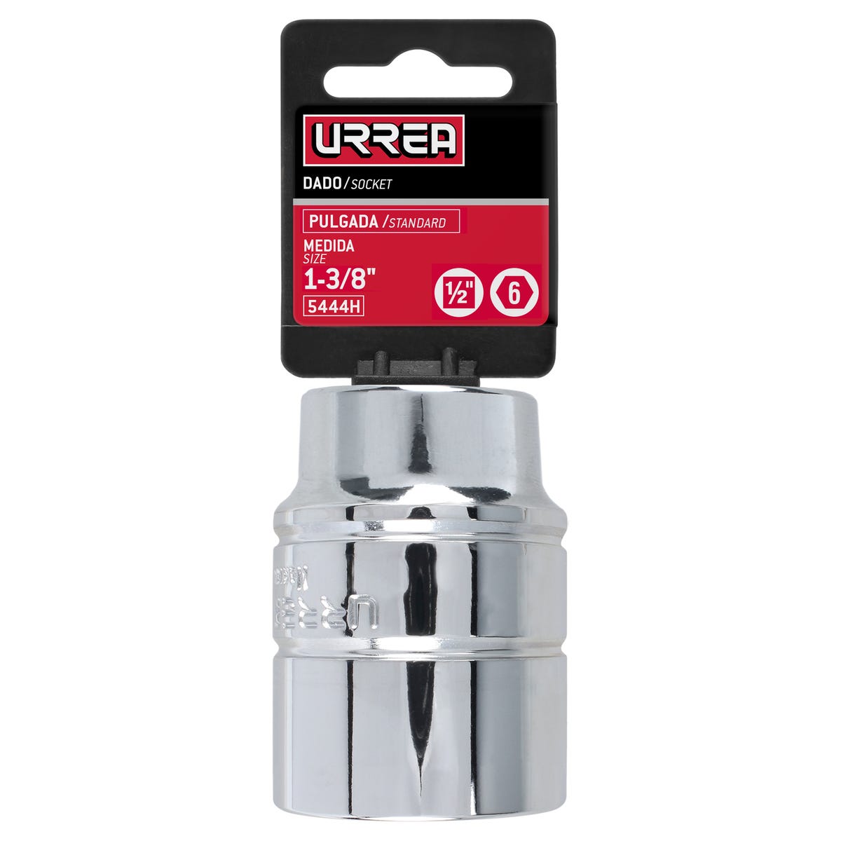 Dado cuadro de 1/2", 6 puntas, en pulgadas, 1-3/8" Urrea 5444H - imagen 3