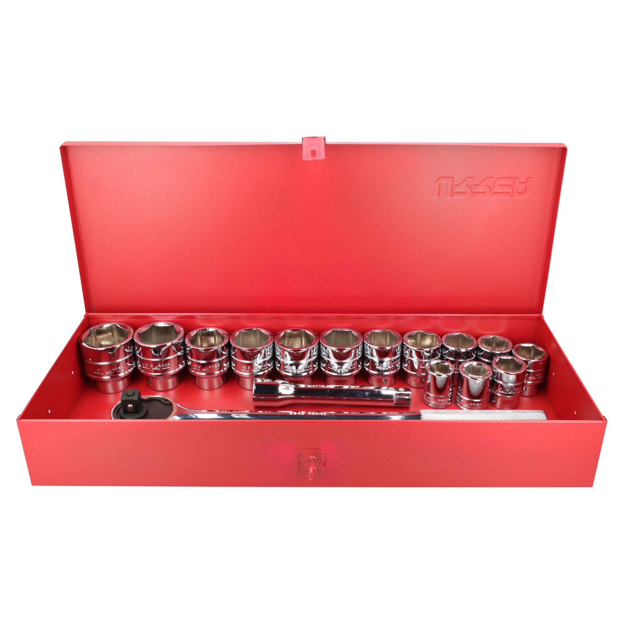 Juego de dados y accesorios cuadro de 3/4" en pulgadas, 17 piezas Urrea 55100H - imagen 7
