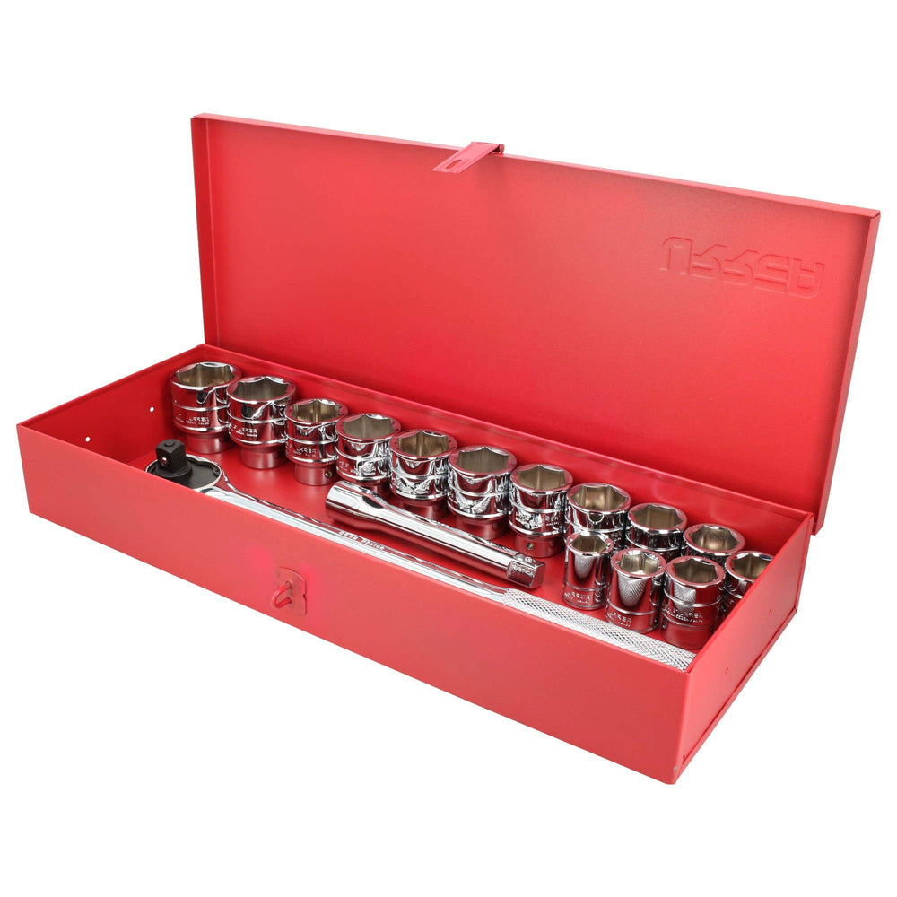 Juego de dados y accesorios cuadro de 3/4" en pulgadas, 17 piezas Urrea 55100H - imagen 8