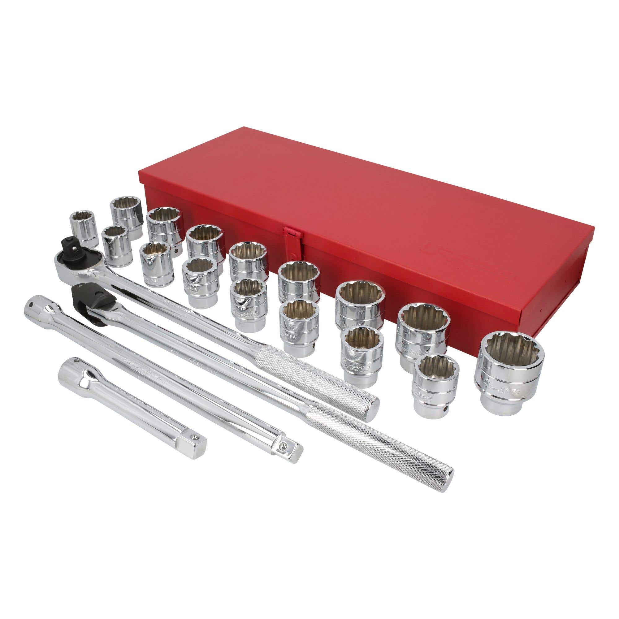 Juego de dados y accesorios cuadro de 3/4" métrico 6 puntas, 20 piezas Urrea 55200H - imagen 3