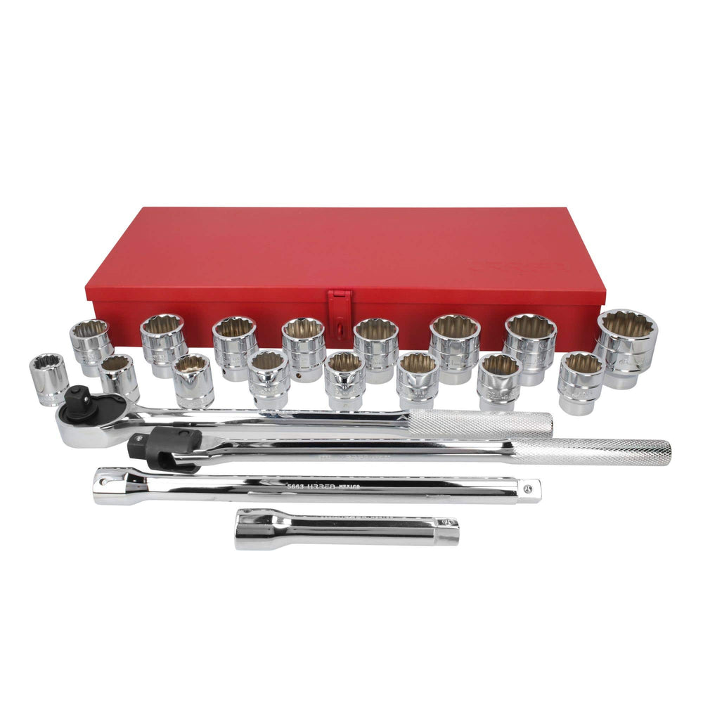 Juego de dados y accesorios cuadro de 3/4" métrico 6 puntas, 20 piezas Urrea 55200H - imagen 7
