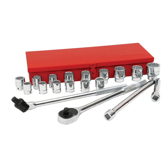 Juego de dados y accesorios cuadro de 3/4" métrico 12 puntas, 20 piezas Urrea 55200 – imagen 2
