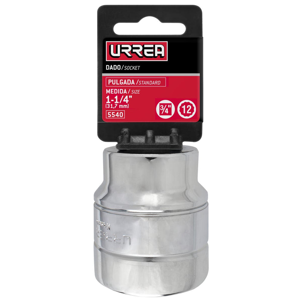 Dado cuadro de 3/4", 12 puntas, en pulgadas, 1-1/4" Urrea 5540 - imagen 3
