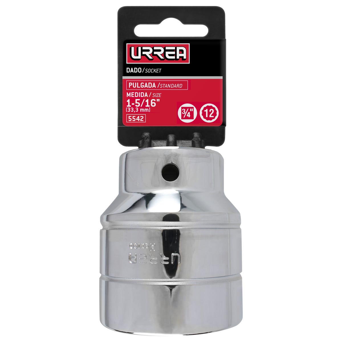 Dado cuadro de 3/4", 12 puntas, en pulgadas, 1-5/16" Urrea 5542 - imagen 3