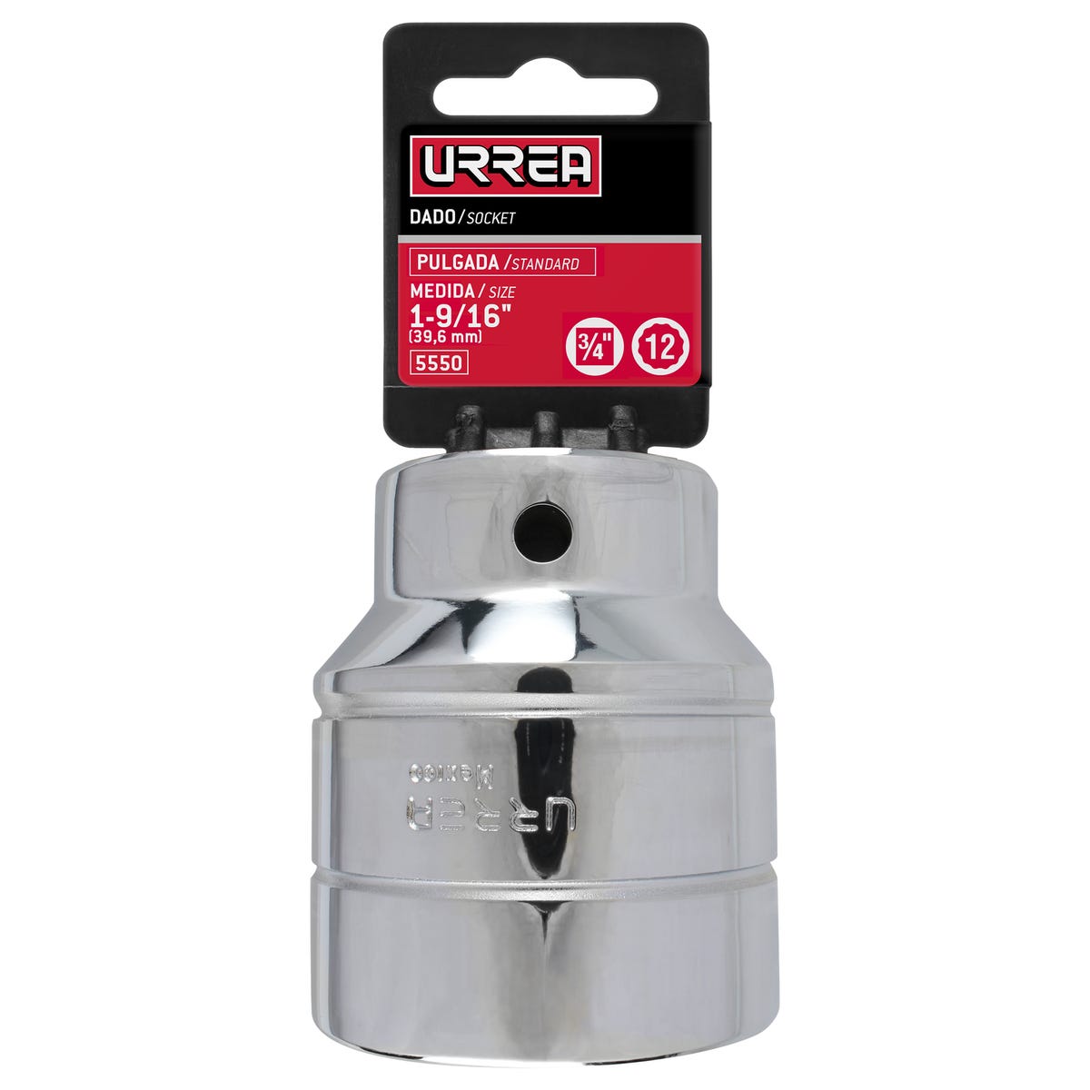 Dado cuadro de 3/4", 12 puntas, en pulgadas, 1-9/16" Urrea 5550 - imagen 4