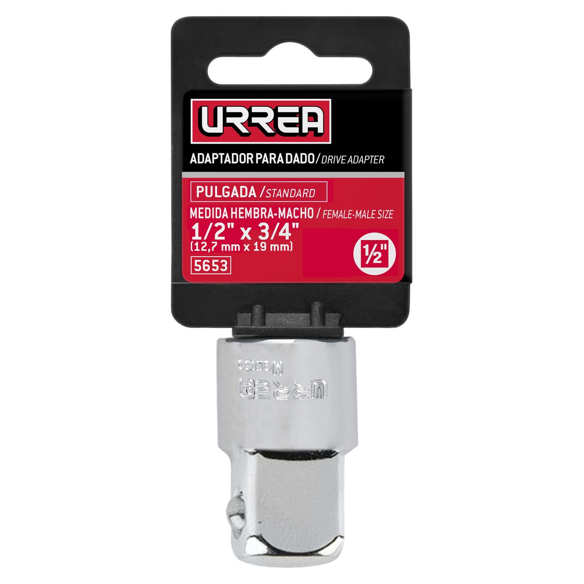 Adaptador para dado cuadro de 1/2" hembra a 3/4" macho Urrea 5653 - imagen 3