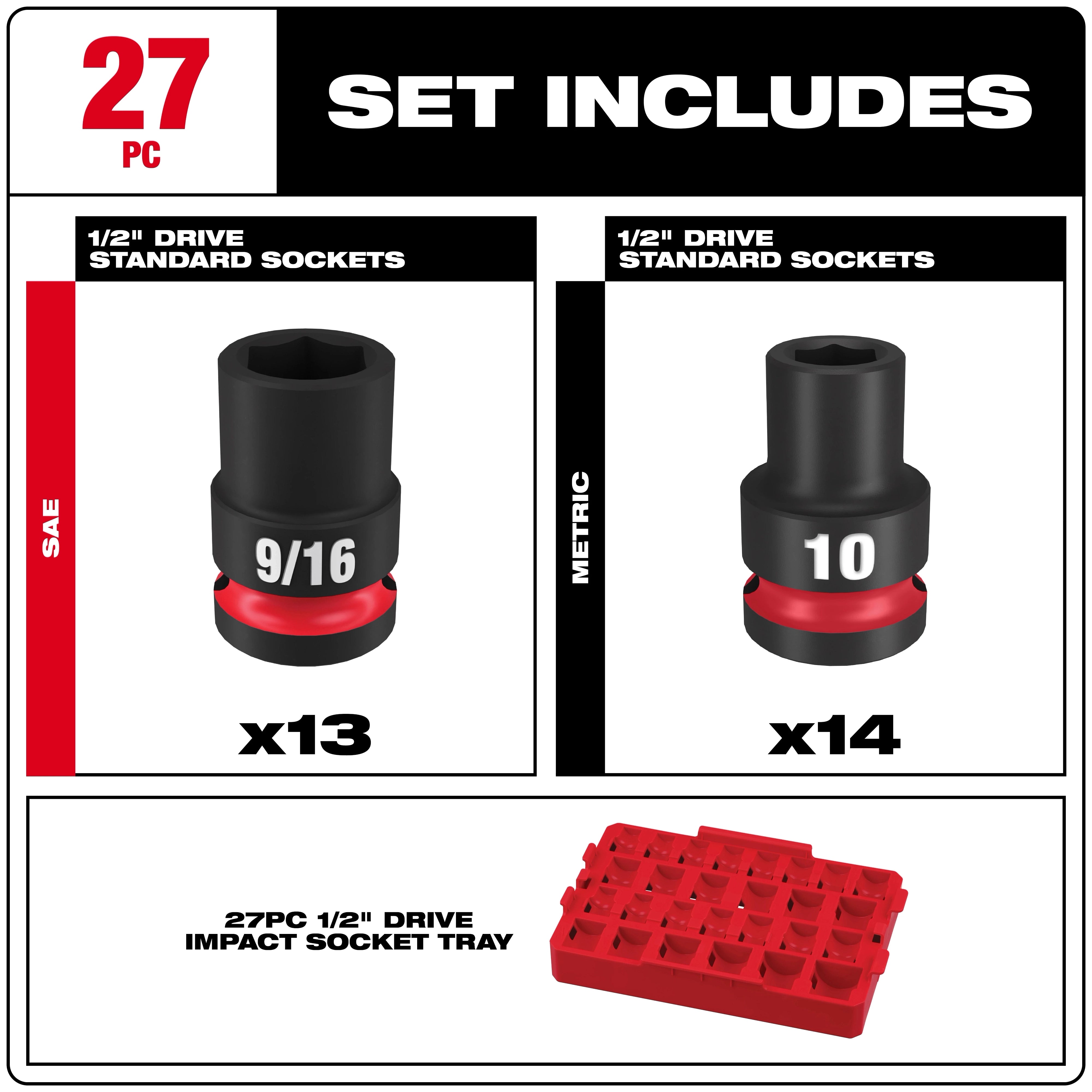 1/2dr 27pc mm&sae imp sckt ty Milwaukee 49-66-6819 - imagen 4