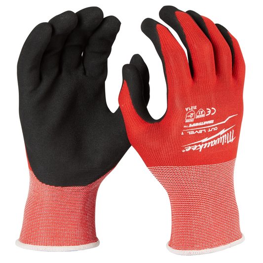 Guantes anticorte nivel 1 bañados en nitrilo S Milwaukee 48-22-8900