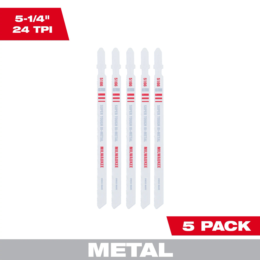 Hoja bimetálica para sierra caladora de 5-1/4" 24 TPI (paquete por 5) Milwaukee 48-42-5166 - imagen 2