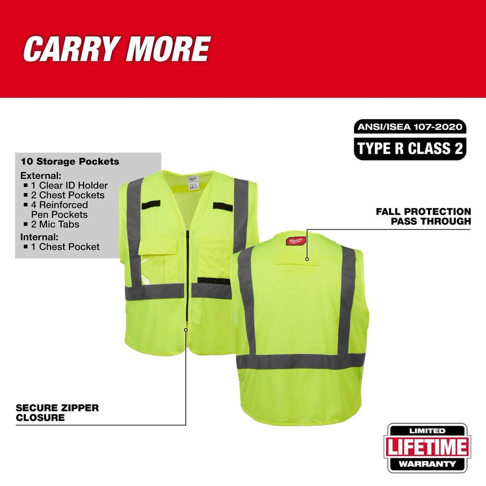 Chaleco de seguridad amarillo de alta visibilidad Clase 2: 2XL/3XL Milwaukee 48-73-5023 - imagen 5