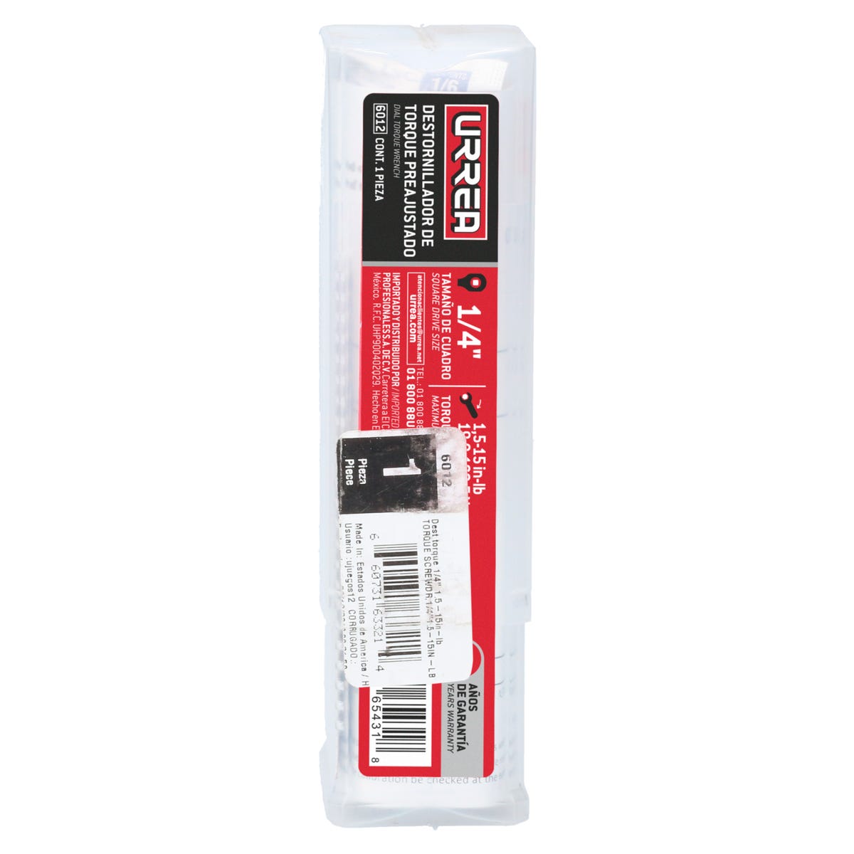 Destornillador de torque preajustado con mango plástico cuadro de 1/4", 1.5-15 in-lb Urrea 6012 - imagen 4