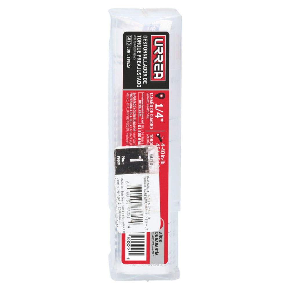 Destornillador de torque preajustado con mango plástico cuadro de 1/4", 4-40 in-lb Urrea 6013 - imagen 3