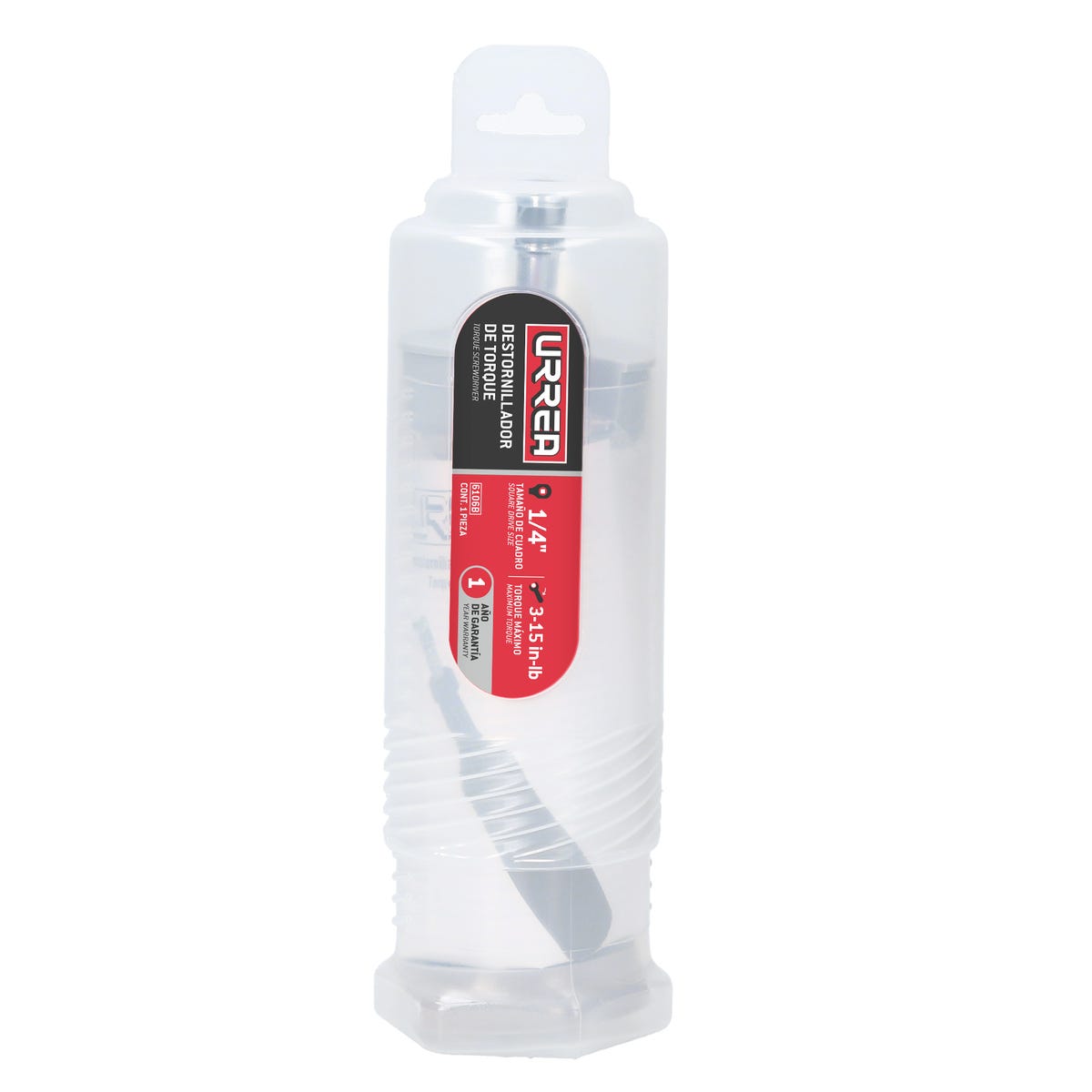Destornillador de torque microajustable con mango plástico cuadro de 1/4", 3-15 in-lb Urrea 6106B - imagen 3