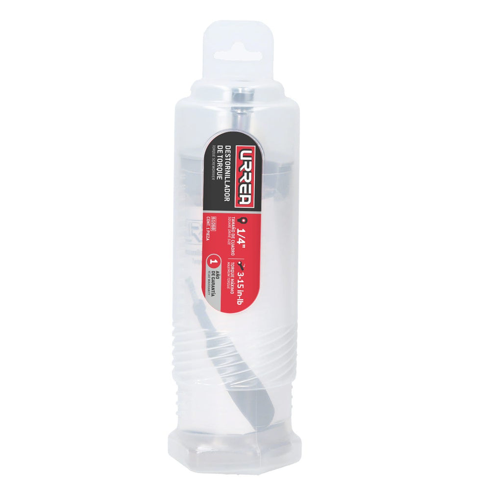 Destornillador de torque microajustable con mango plástico cuadro de 1/4", 3-15 in-lb Urrea 6106B - imagen 3