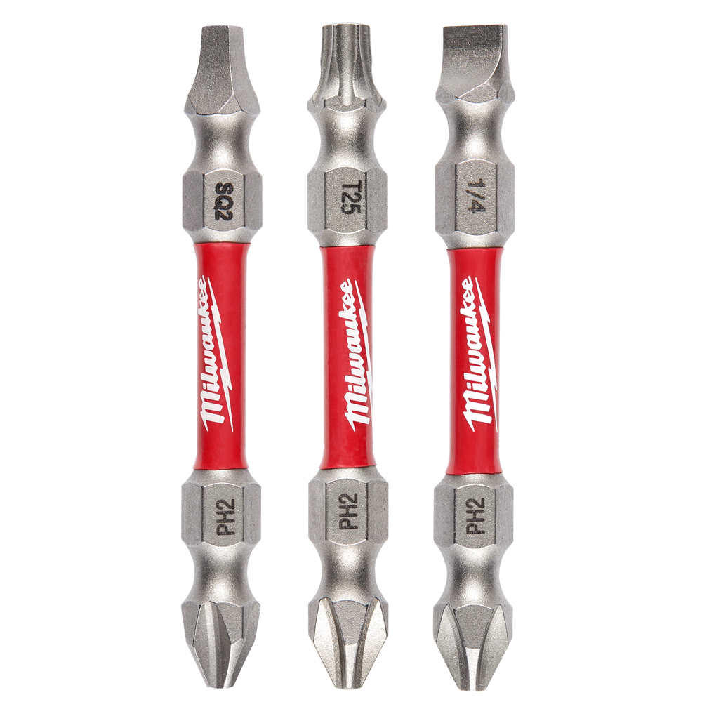 Brocas de extremo doble PH2/SQ2/T25 SHOCKWAVE Impact Duty™, 3 unidades Milwaukee 48-32-4319