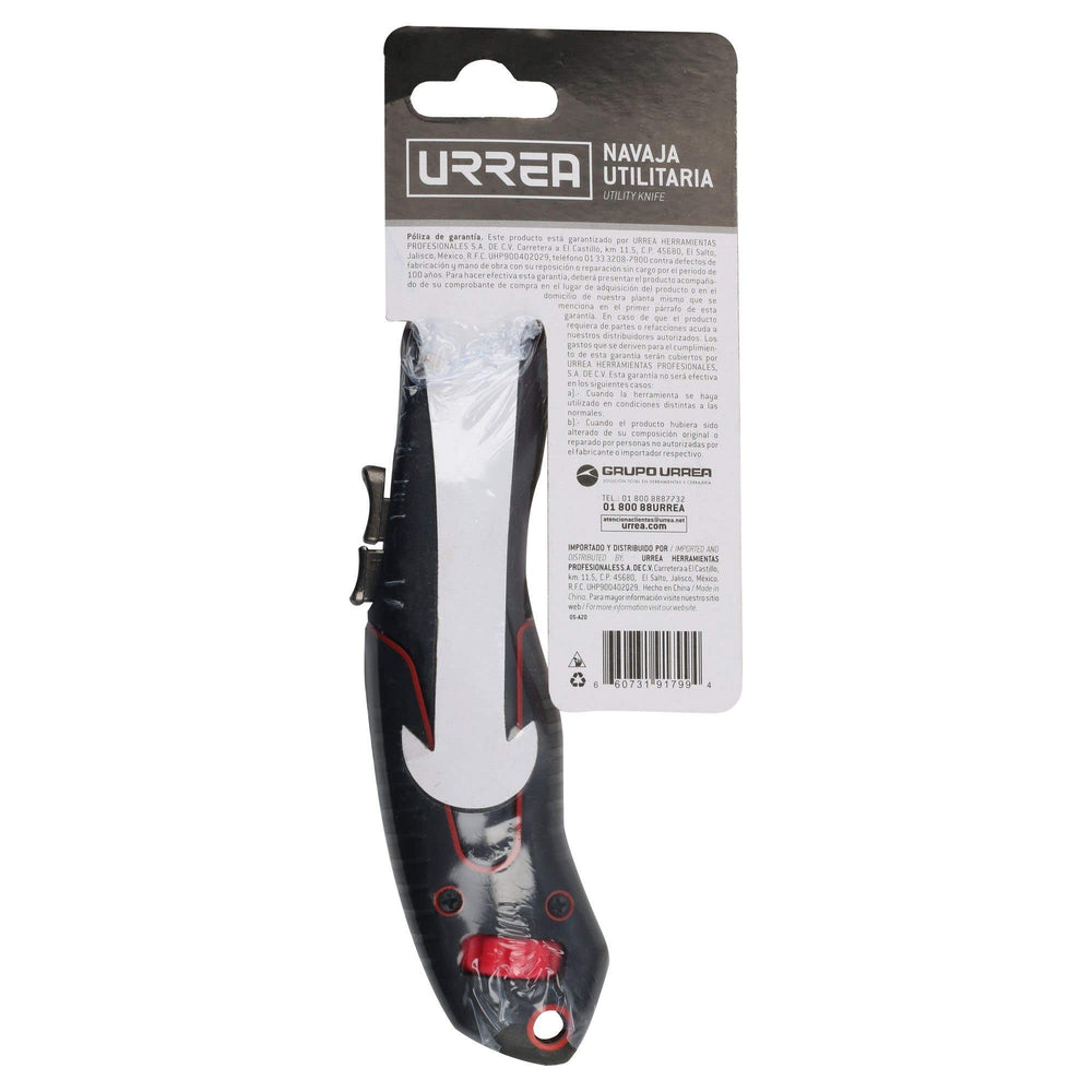 Navaja utilitaria retráctil curva, 7", hoja recubierta con PTFE Urrea 690A - imagen 7