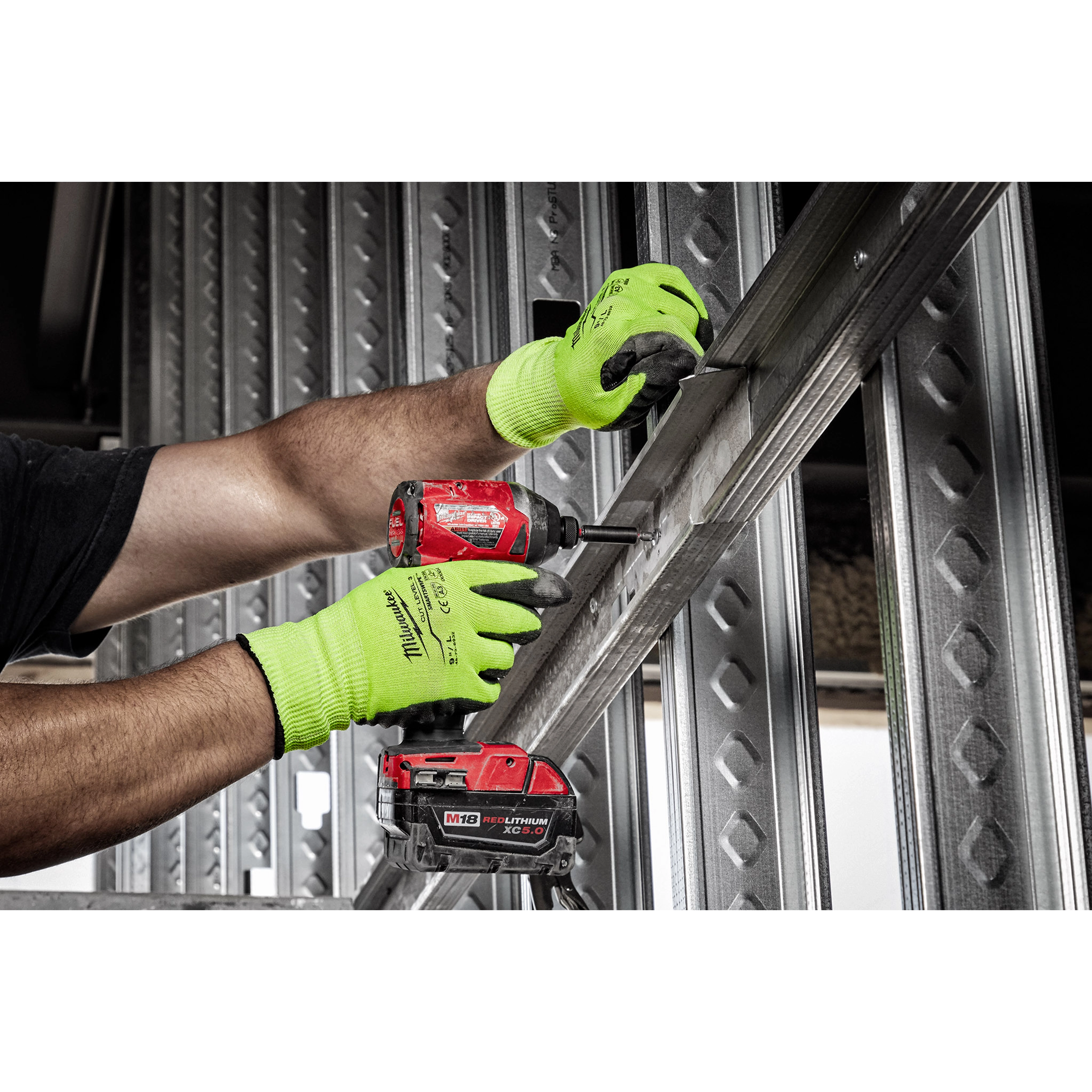 Guantes de corte de alta visibilidad nivel 3 bañados en poliuretano - M talla M Milwaukee 48-73-8931 - imagen 7