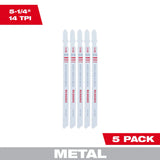 Hoja bimetálica de 5-1/4" y 14 TPI para sierra caladora (paquete de 5 unidades) Milwaukee 48-42-5192 - imagen 2
