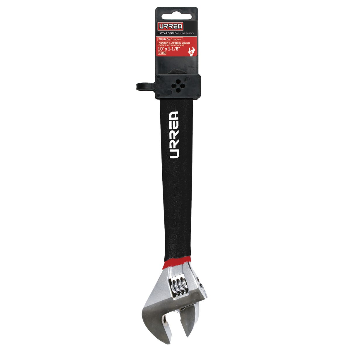 Llave ajustable cromada con mango Rubber grip 10" Urrea 710G - imagen 3