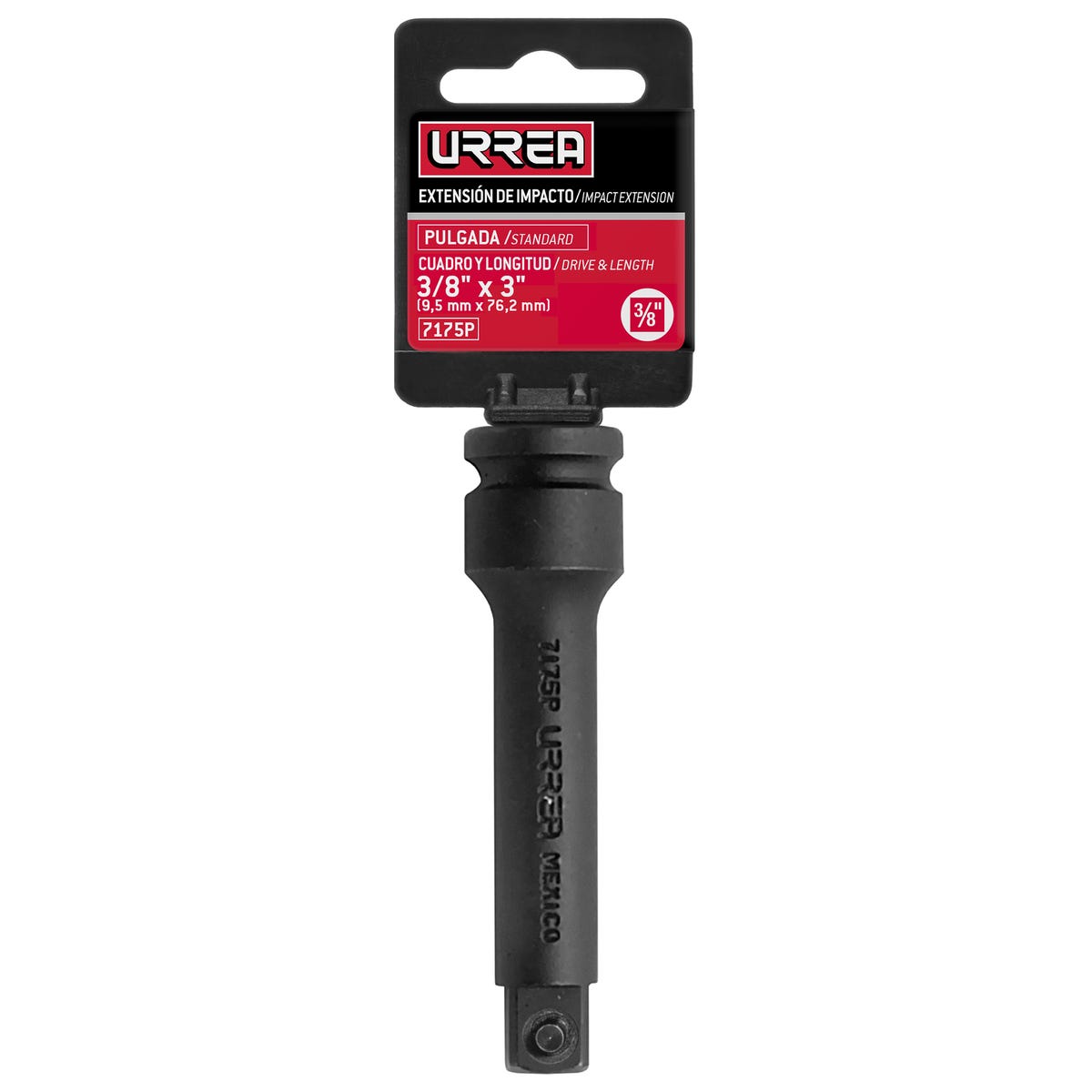 Extensión con perno para dado de impacto cuadro de 3/8", 3" Urrea 7175P - imagen 3