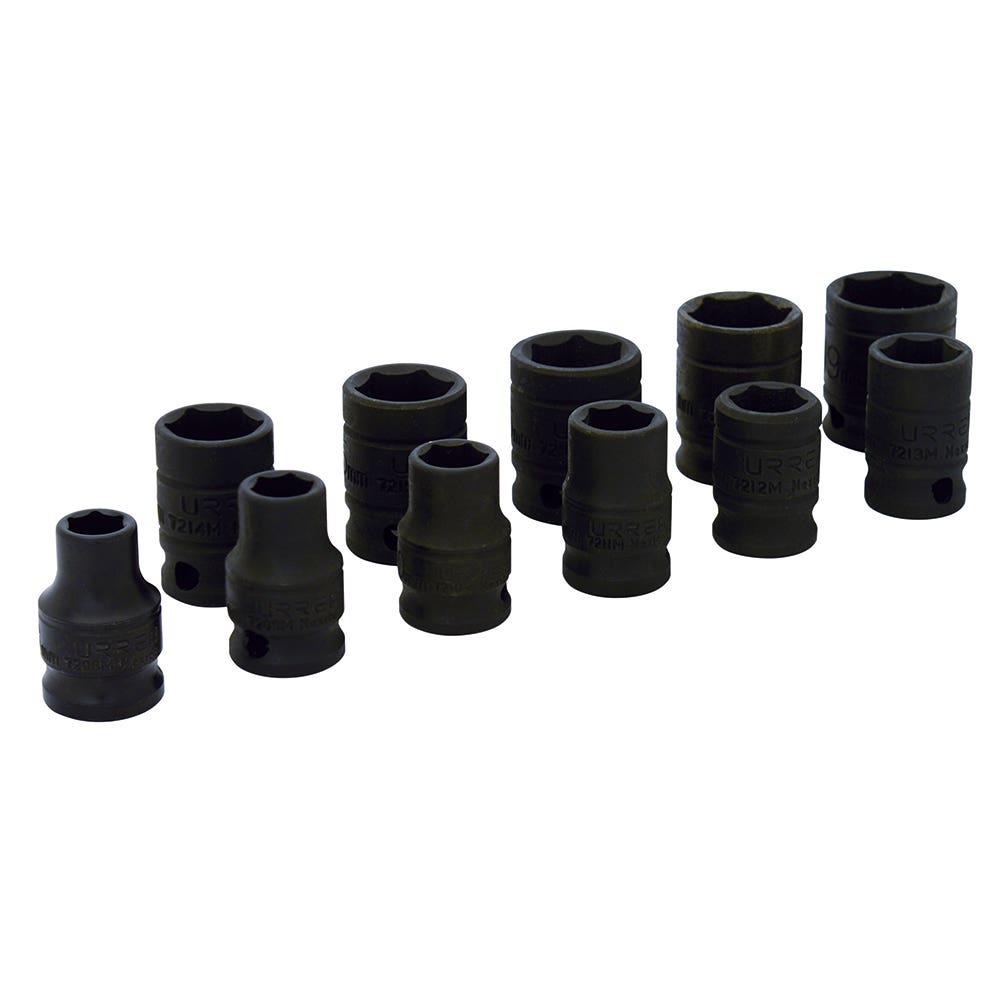 Juego de dados de impacto cuadro de 3/8", 6 puntas, métricos, 11 piezas Urrea 72202 - imagen 2