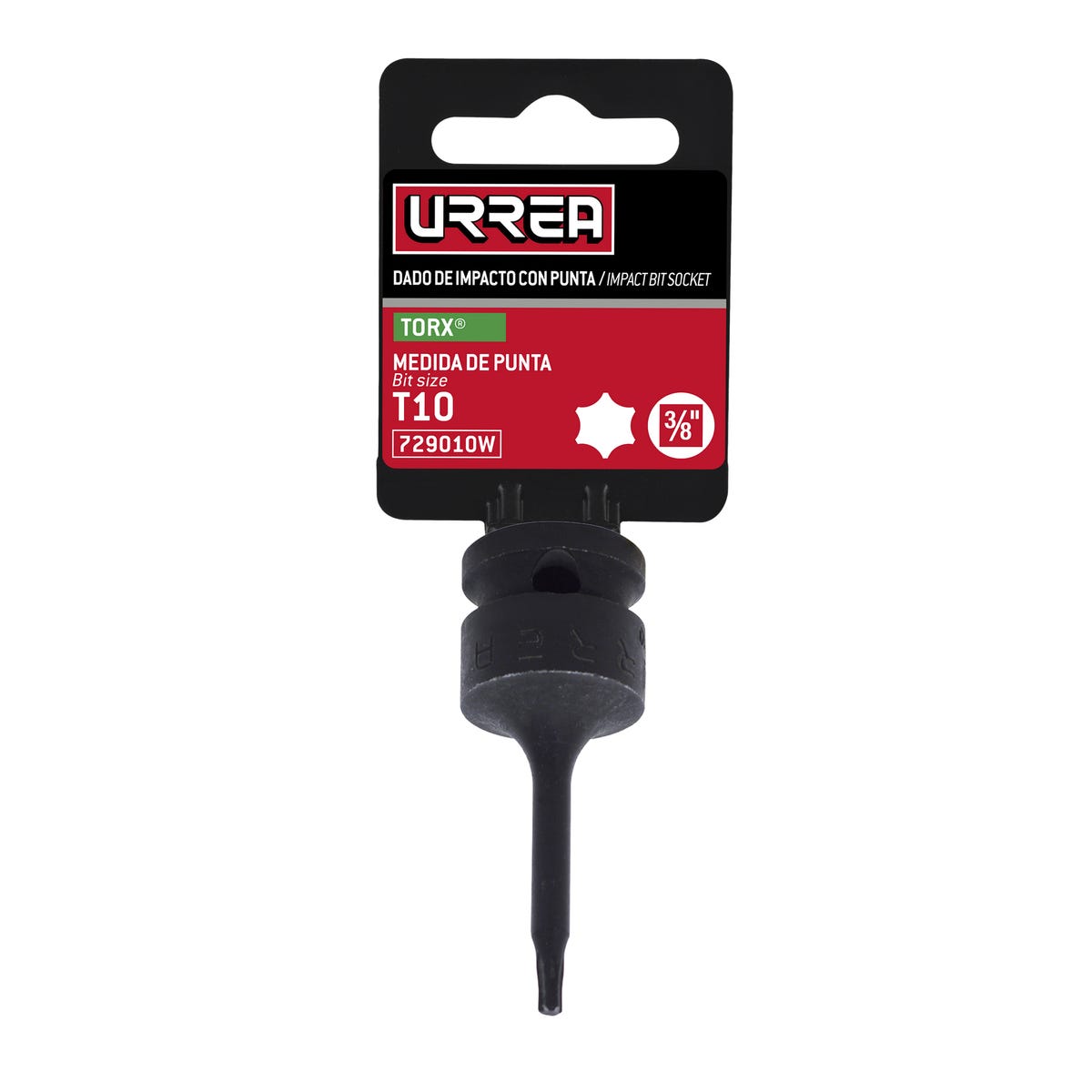 Dado de impacto con punta torx cuadro de 3/8", T10 Urrea 729010W - imagen 3