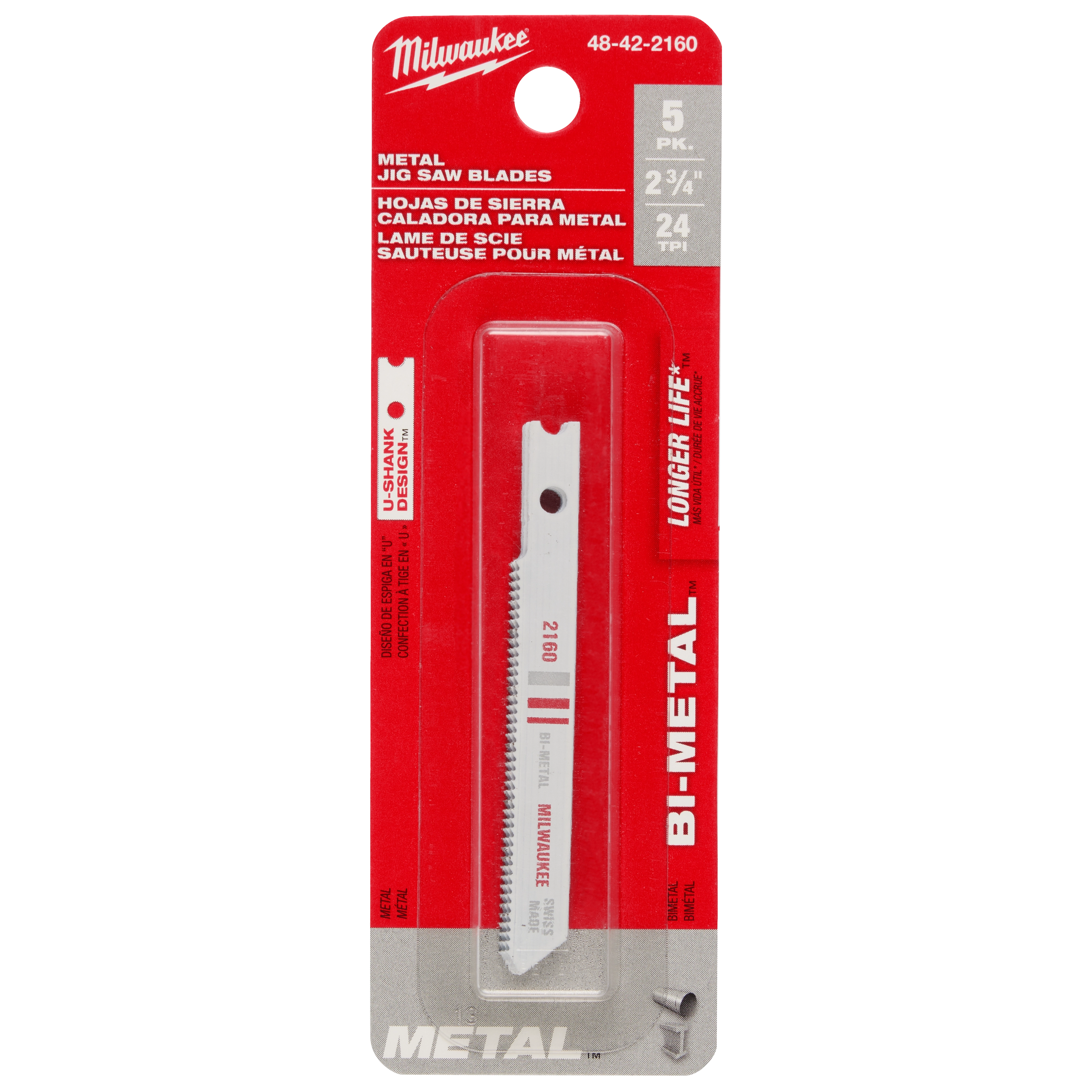 Hoja bimetálica para sierra caladora de 2-3/4" 24 TPI (paquete por 5) Milwaukee 48-42-2160 - imagen 6