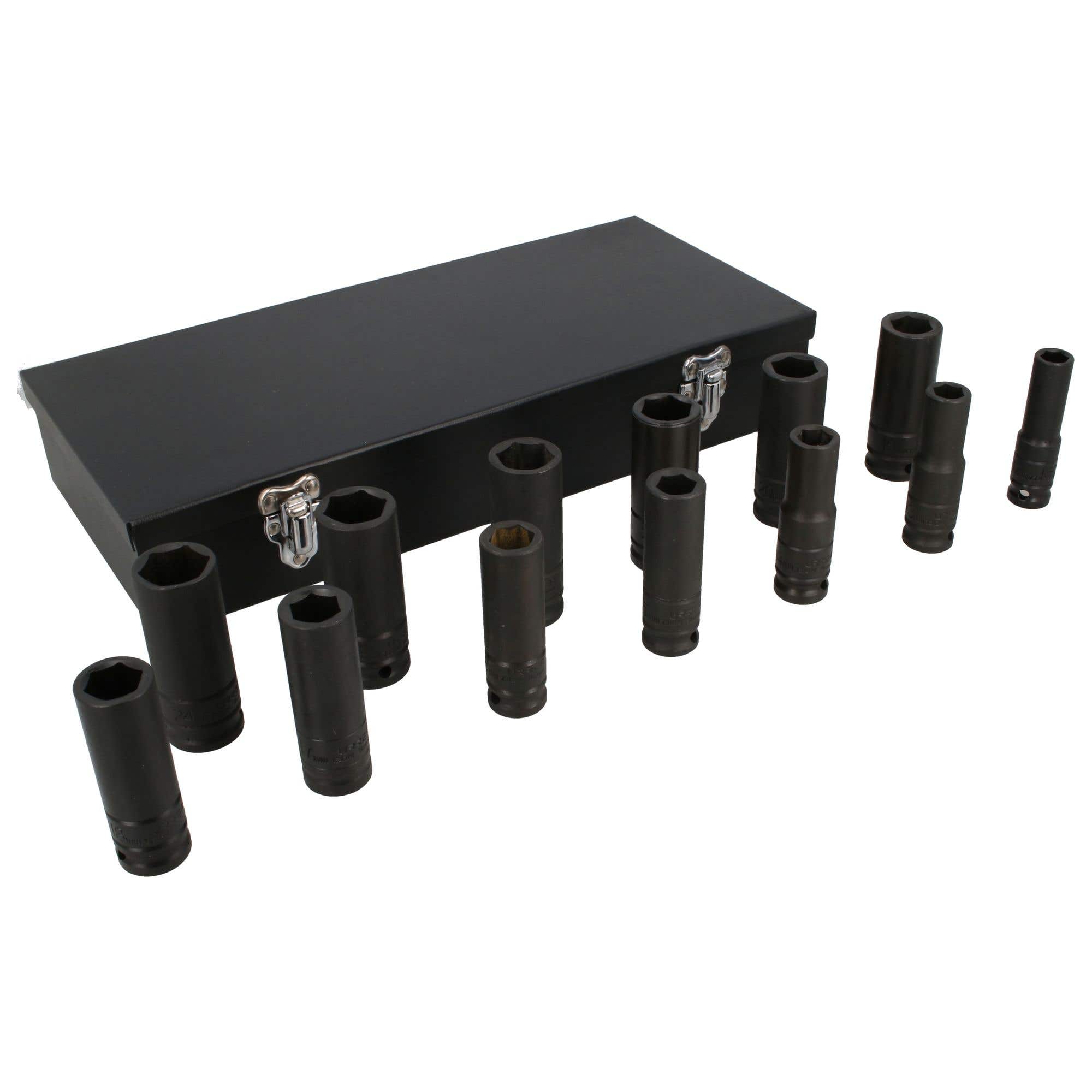 Juego de dados largos de impacto cuadro de 1/2", 6 puntas, métricos, 13 piezas Urrea 7302MC - imagen 3