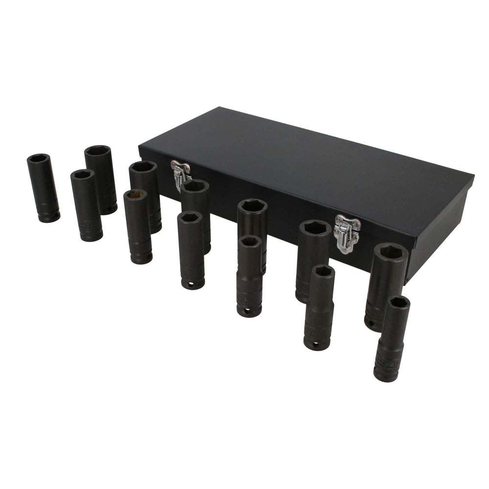Juego de dados largos de impacto cuadro de 1/2", 6 puntas, métricos, 13 piezas Urrea 7302MC - imagen 4