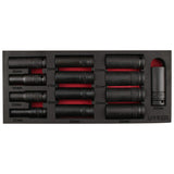 Juego de dados largos de impacto cuadro de 1/2", 6 puntas, métricos, 13 piezas Urrea 7302MC - imagen 6