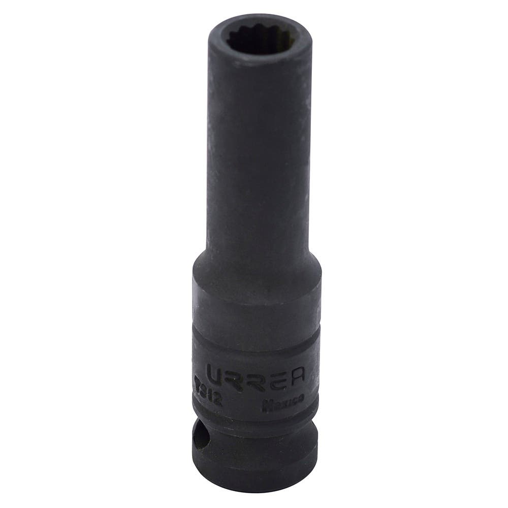 Dado de impacto largo cuadro de 1/2", 12 puntas, en pulgadas, 3/8" Urrea 7312