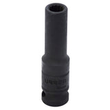 Dado de impacto largo cuadro de 1/2", 12 puntas, en pulgadas, 9/16" Urrea 7318