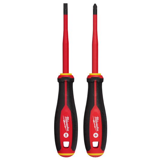 Juego de 2 piezas de destornilladores de punta delgada con aislamiento para 1000 V Milwaukee 48-22-2207
