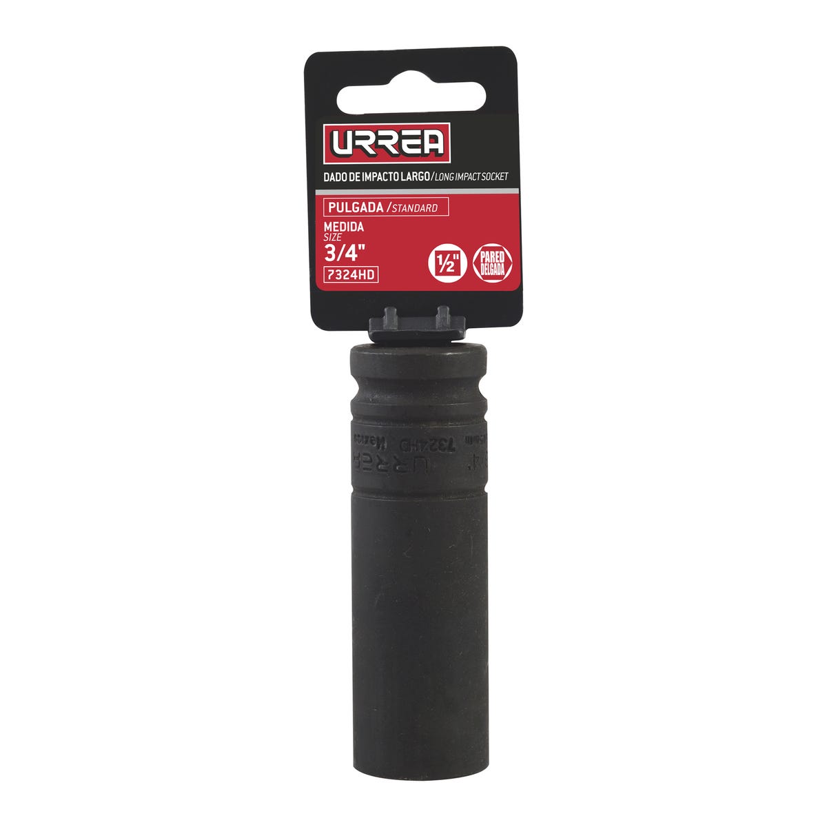 Dado de impacto largo cuadro de 1/2", 6 puntas, en pulgadas, 1-1/8" Urrea 7336H - imagen 3