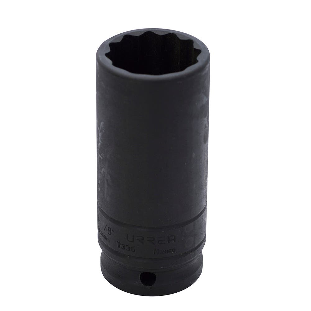 Dado de impacto largo cuadro de 1/2", 12 puntas, en pulgadas, 1-1/8" Urrea 7336 - imagen 2
