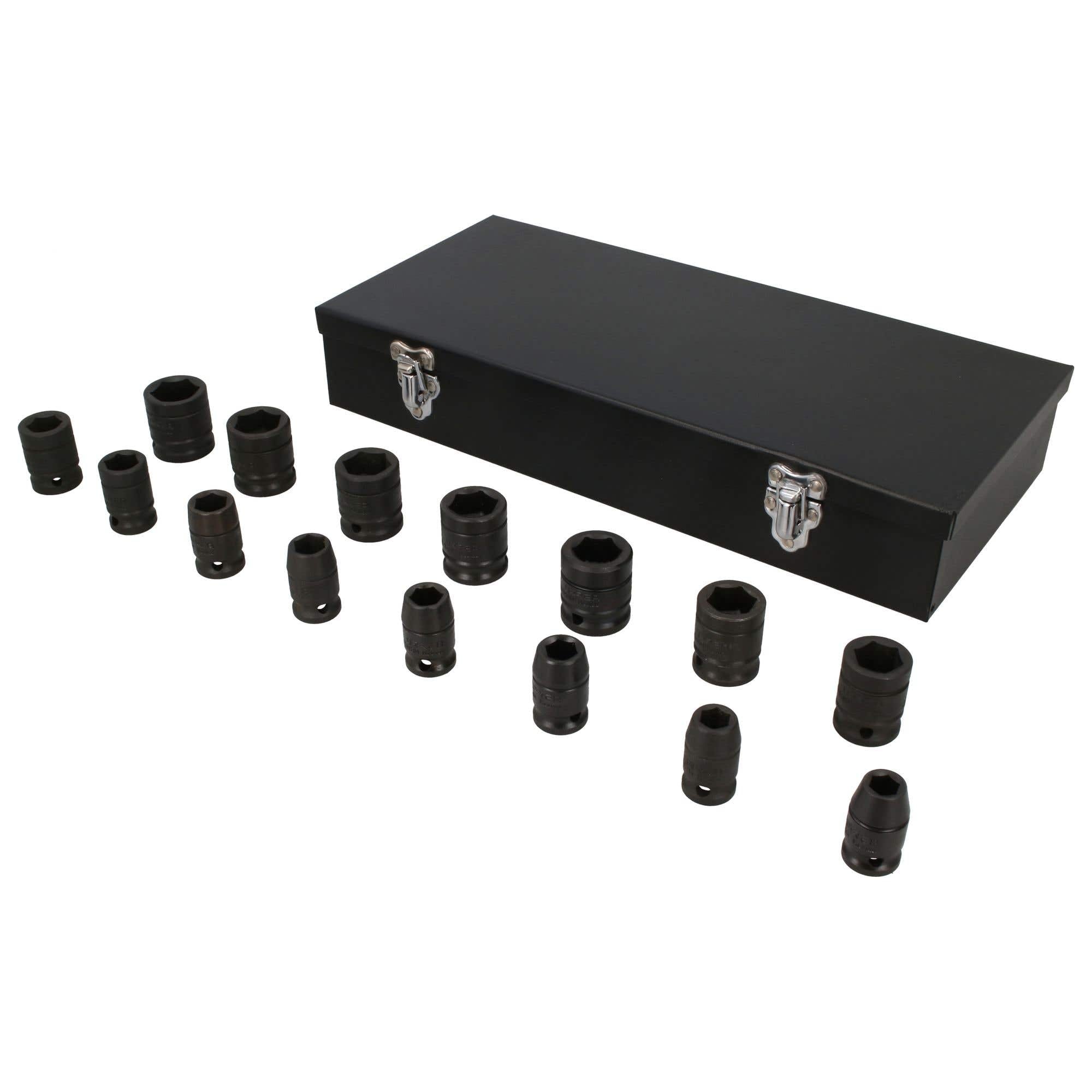 Juego de dados de impacto cuadro de 1/2", 6 puntas, métricos, 15 piezas Urrea 7401MC - imagen 3