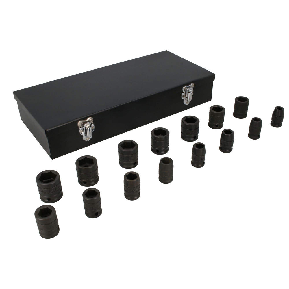 Juego de dados de impacto cuadro de 1/2", 6 puntas, métricos, 15 piezas Urrea 7401MC - imagen 4