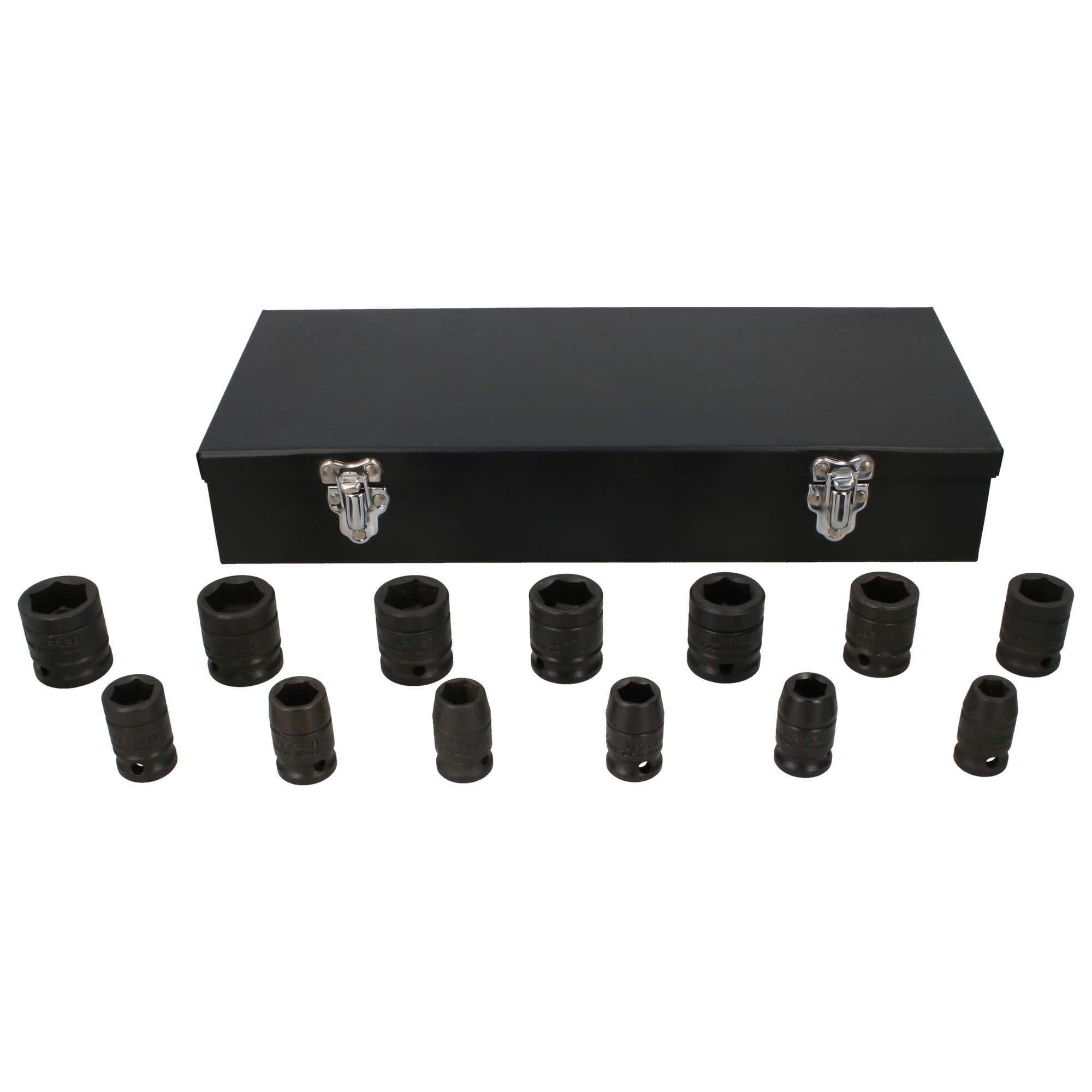 Juego de dados de impacto cuadro de 1/2", 6 puntas, métricos, 15 piezas Urrea 7401MC - imagen 5