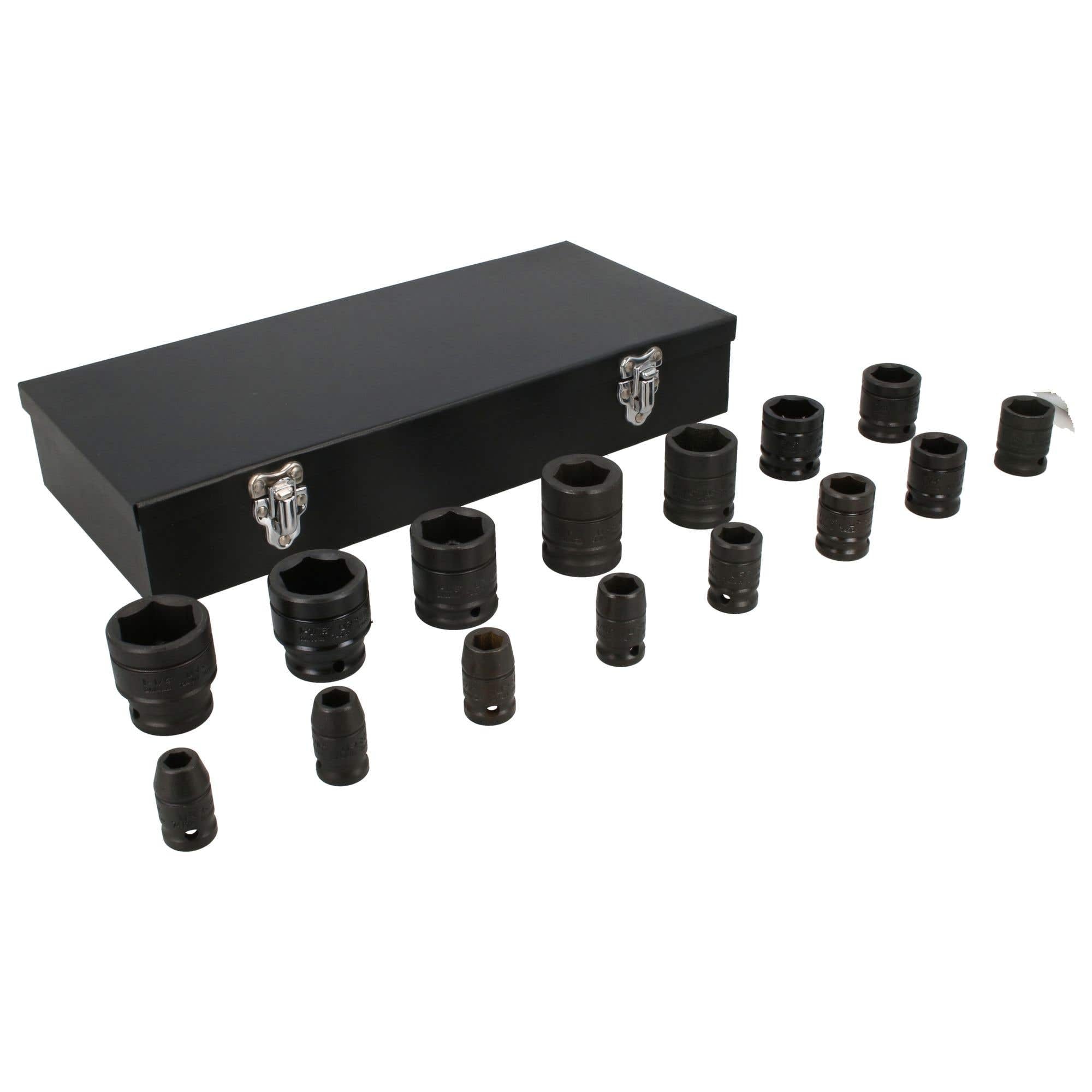 Juego de dados de impacto cuadro de 1/2", 6 puntas, en pulgadas, 15 piezas, en caja Urrea 7402C - imagen 4