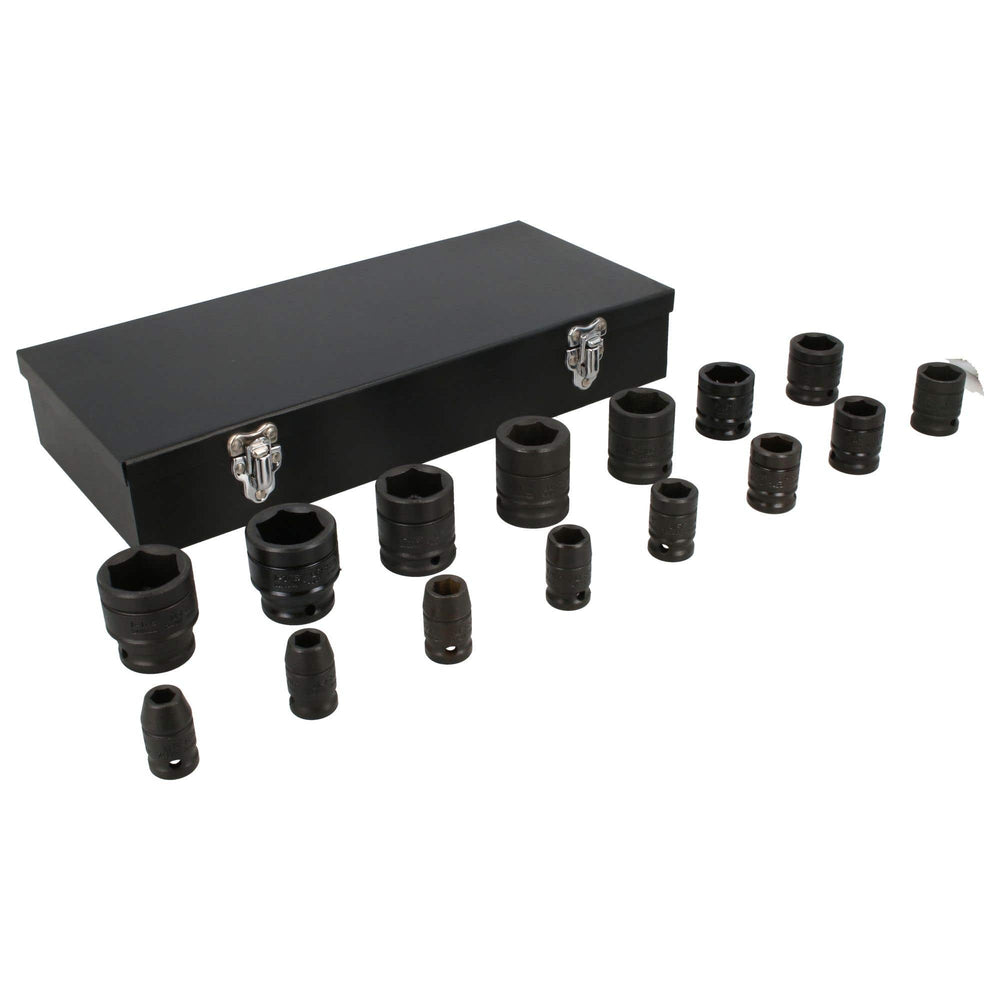 Juego de dados de impacto cuadro de 1/2", 6 puntas, en pulgadas, 15 piezas, en caja Urrea 7402C - imagen 4